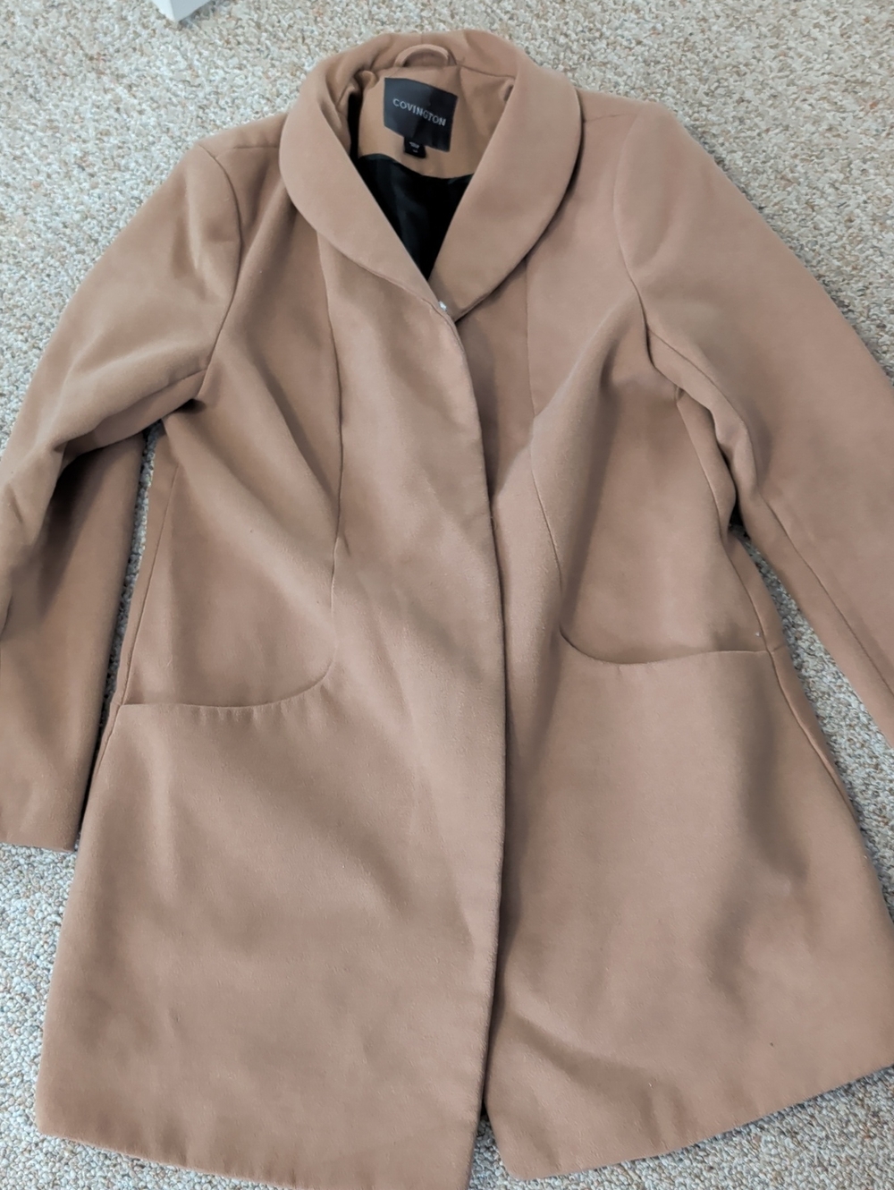 Covington Women's Tan Single-Breasted Winter Coat